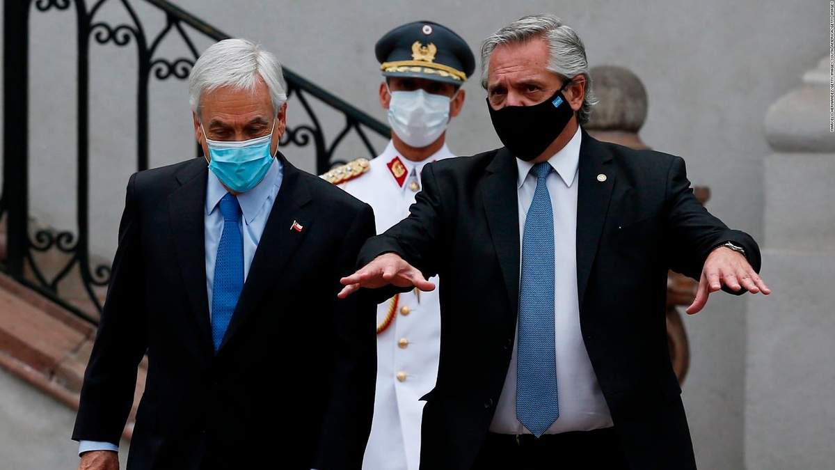 Los presidentes de Chile y Argentina, Sebastián Piñera y Alberto Fernández. Fuente: (Twitter)