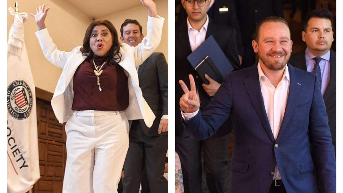 Clara Brugada y Santiago Taboada en el foro de American Society of México