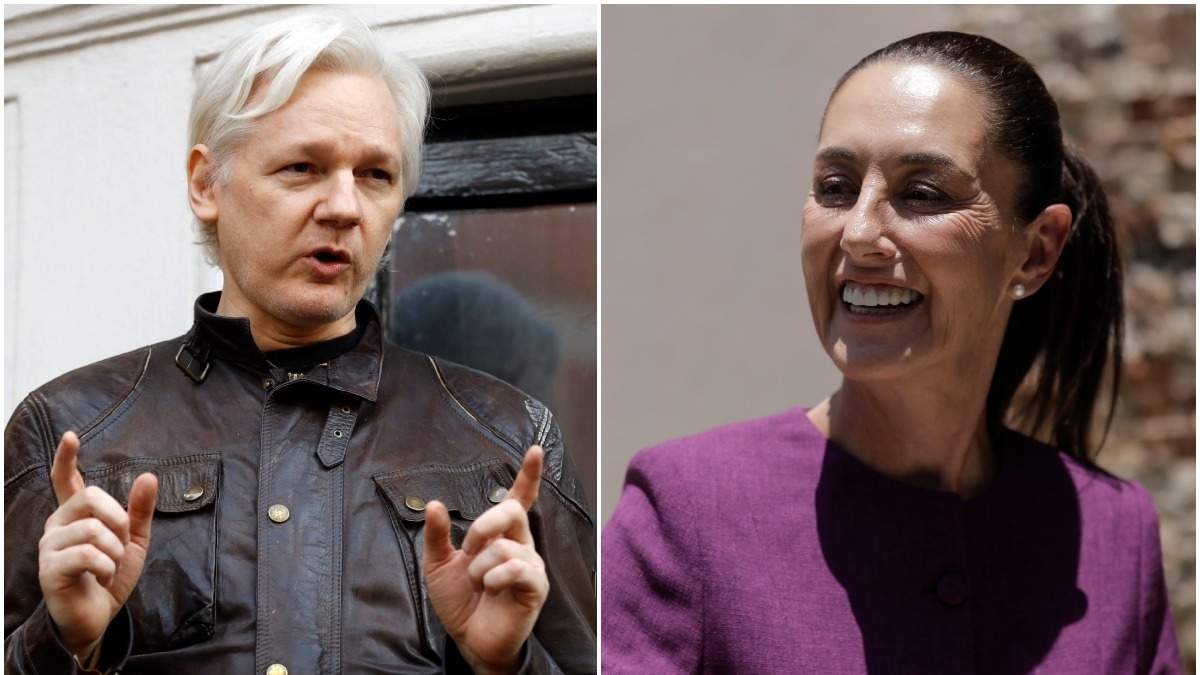 Julian Assange y Claudia Sheinbaum