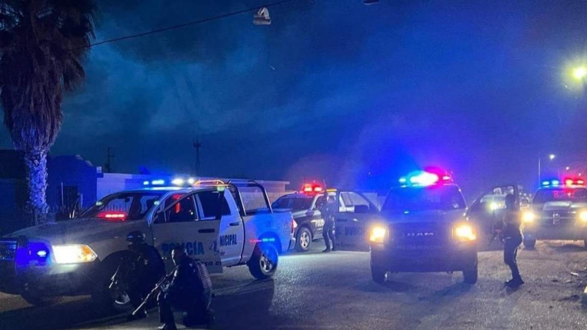 Despliegue policial tras los enfrentamientos en Caborca