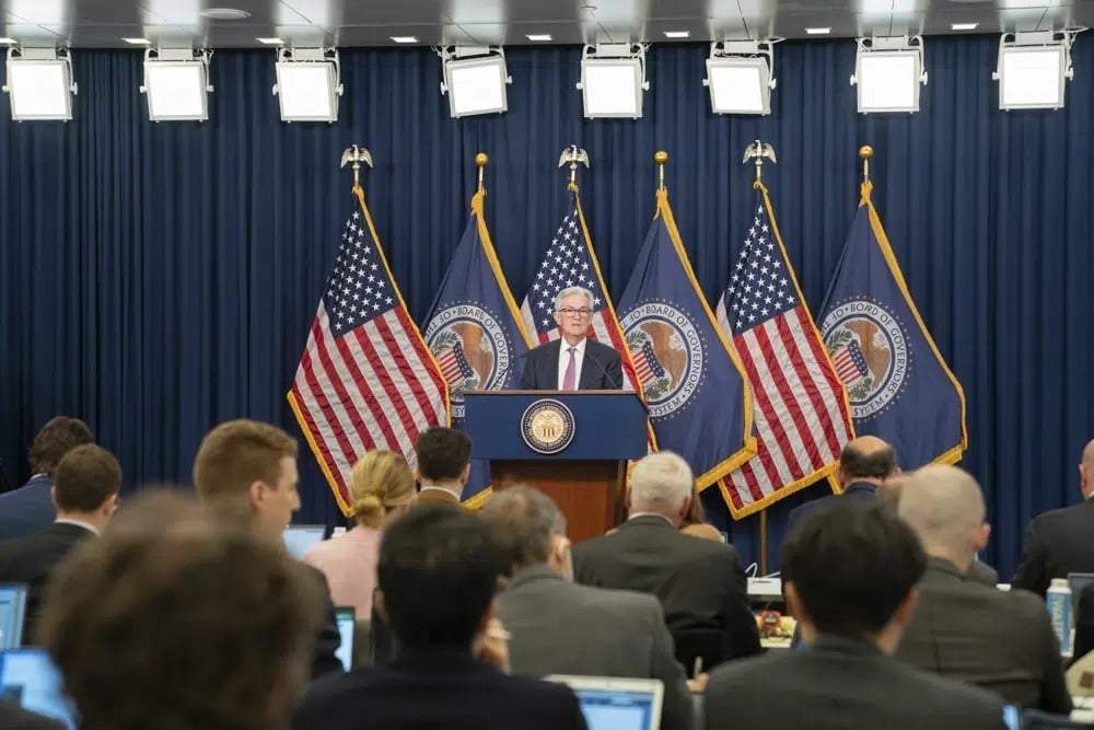 El presidente de la Reserva Federal, Jerome Powell, en conferencia de prensa en Washington el 1 de febrero de 2023