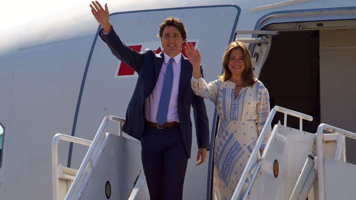 Arribo del primer ministro canadiense Justin Trudeau y su esposa Sophie Grégoire