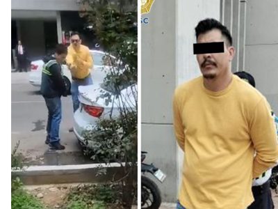 Sujeto da golpiza a empleado de parquímetros y le fractura la mandíbula en la Cuauhtémoc (Video)