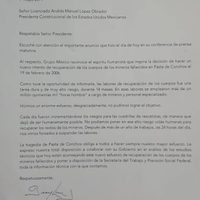 Larrea colaborará en el rescate de cuerpos en Pasta de Conchos: López Obrador
