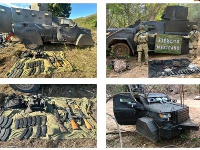 Choque armado en sierra sinaloense: cuatro civiles detenidos y dos vehículos “monstruo” asegurados