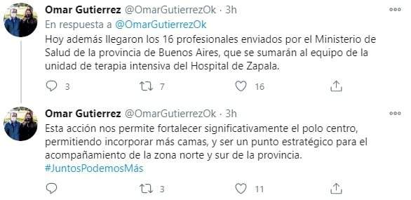 Tuits de la incorporación de médicos