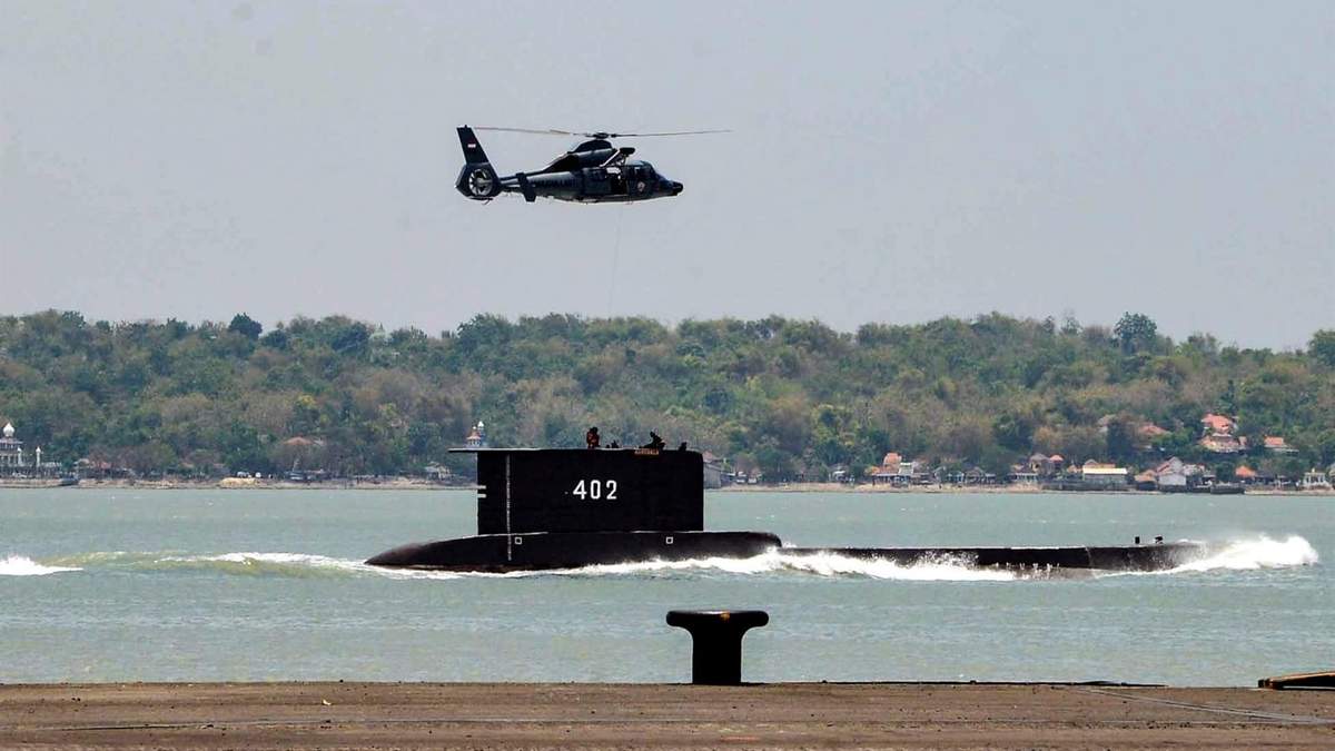 Imagen ilustrativa del submarino desaparecido en Indonesia. Fuente: (Twitter)