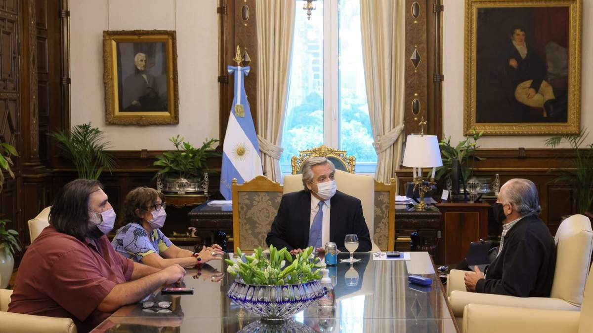 Alberto Fernández con gremios docentes. Fuente: (Twitter)