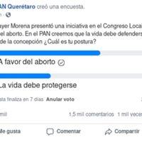 El PAN lanza encuesta sobre aborto en Querétaro; la mayoría vota a favor y borra resultados