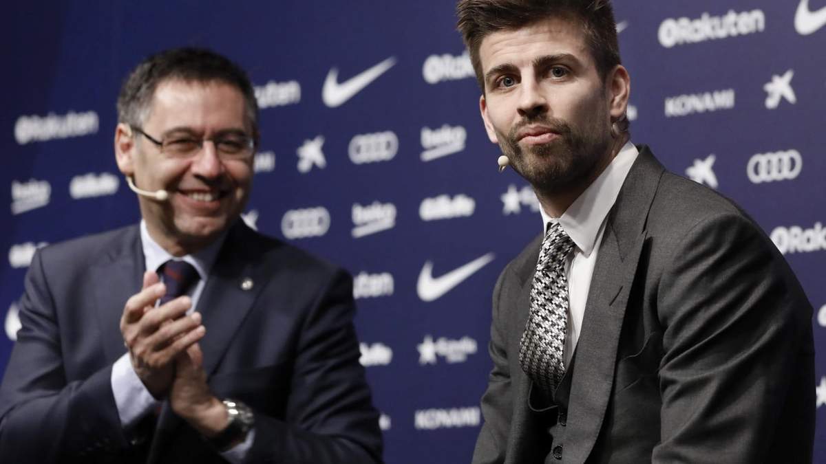 José María Bartomeu y Gerard Piqué. Fuente: (Twitter)