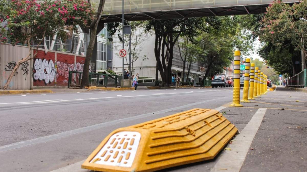 La ciclovía en Avenida Coyoacán