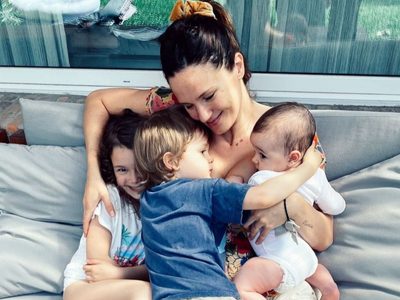 "Bingo matutino": Paula Chaves retrató cómo es el dulce despertar de Olivia, Baltazar y Filipa