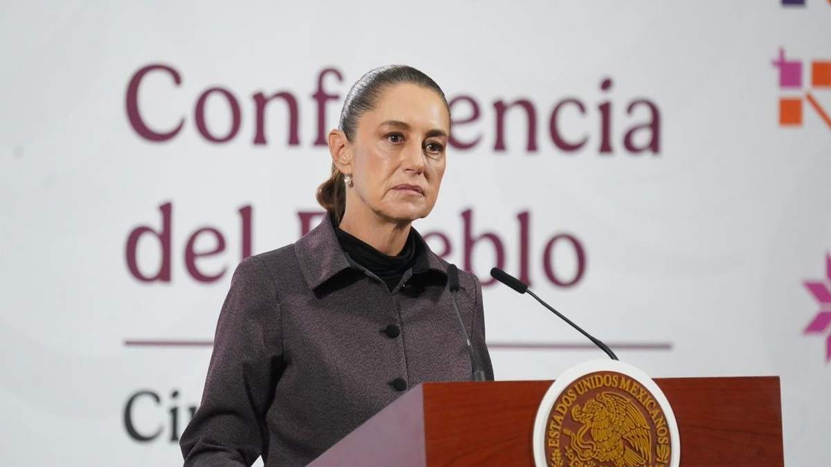 La presidenta Claudia Sheinbaum en la conferencia matutina de Palacio Nacional, este martes 7 de octubre de 2025