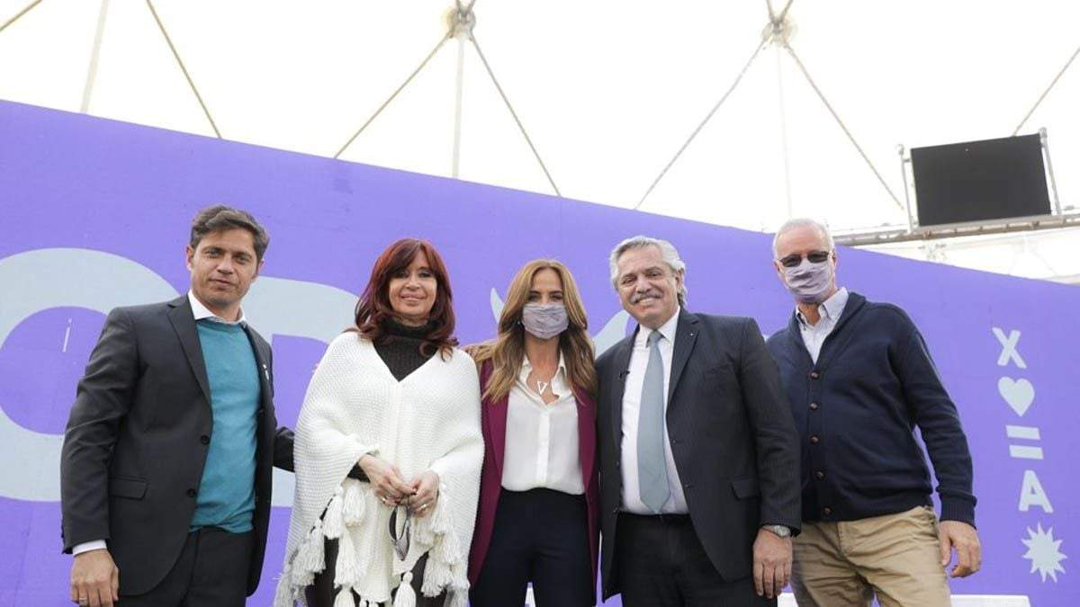 Las principales figuras del Frente de Todos se dividirán en distintos actos. Fuente: (Twitter)