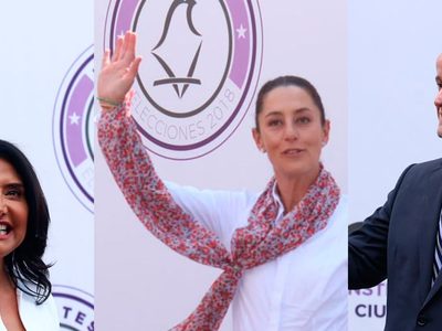 Candidatos a la jefatura de gobierno llegan a Canal Once, previo al primer debate