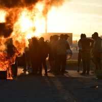 ATE Río Negro reclama en los accesos a la provincia