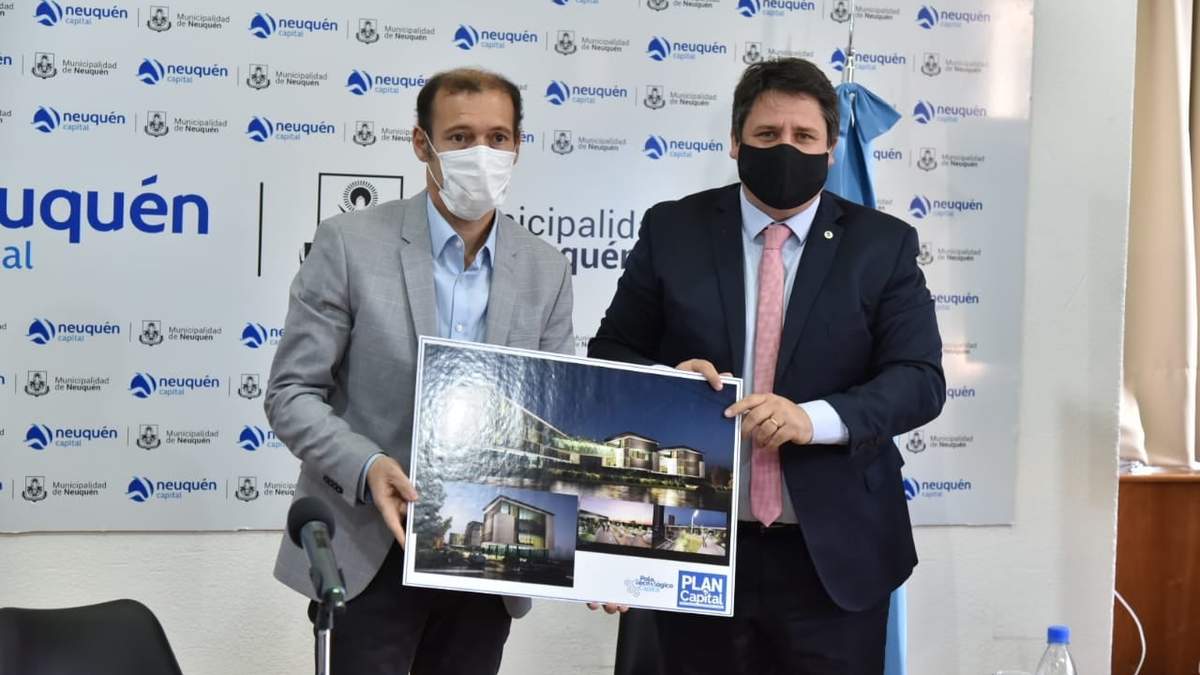 Omar Gutiérrez y Mariano Gaido tras anunciar la creación del Polo Tecnológico. Fuente: (Twitter)