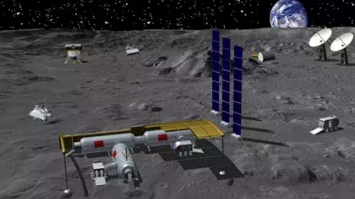 Concepto de la estación lunar internacional que impulsa China