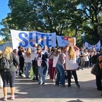 El SUTE y la CTA se manifestaron en la apertura de Sesiones Ordinarias
