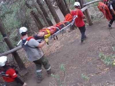Doble rescate en el Parque Nacional Lanín: brigadistas asistieron a una mujer con golpe en la cabeza y un ciclista herido