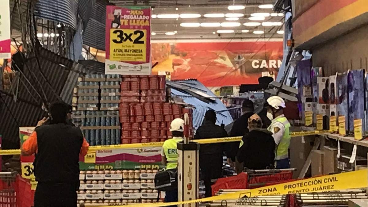 La granizada provocó que cayera parte del techo