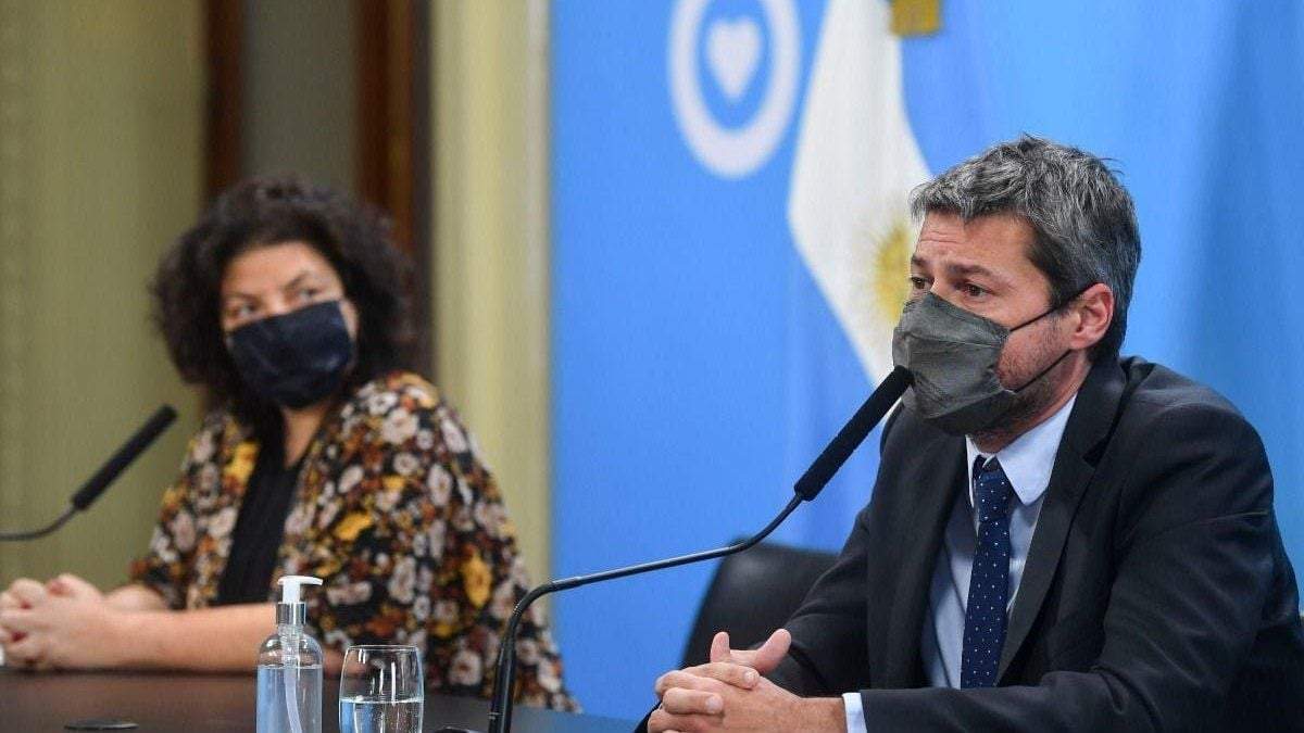La ministra de Salud, Carla Vizzotti, y el ministro de Turismo y Deportes, Matías Lammens. Fuente: (Twitter)