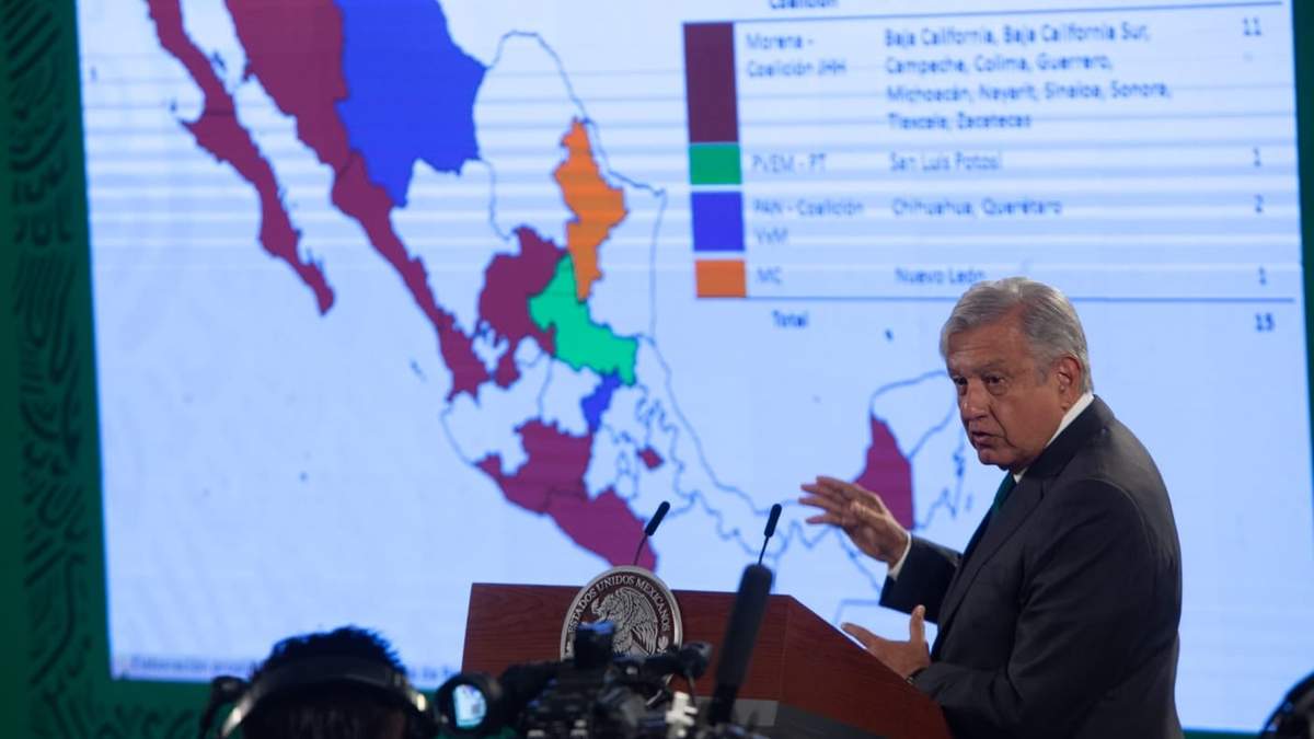 AMLO presumió el triunfo de Morena en 12 estados