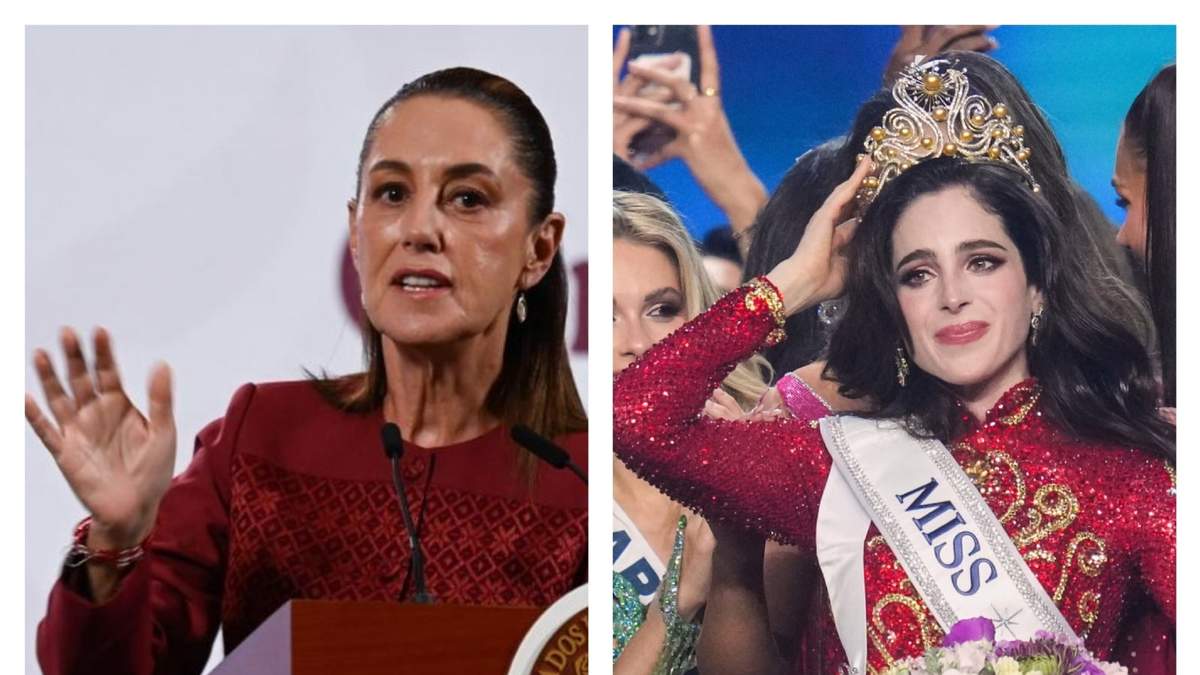 La presidenta Claudia Sheinbaum y Fátima Bosch, Miss Universo