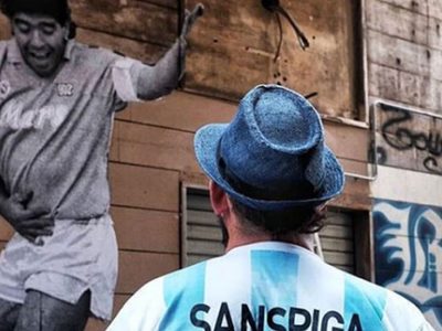 De Viedma para el mundo: el artista que rinde culto a Diego Maradona