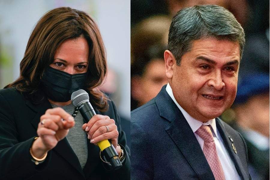 Kamala Harris y Alejandro Giammattei
