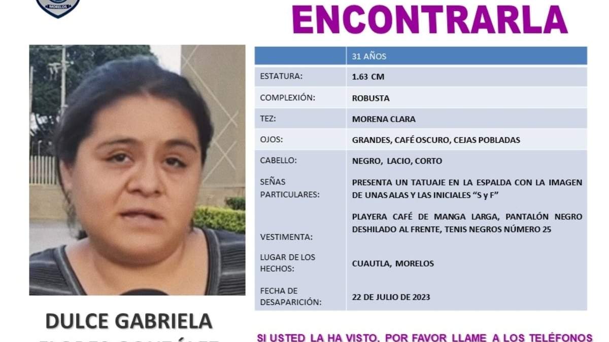 La ficha de búsqueda de Dulce Gabriela Flores