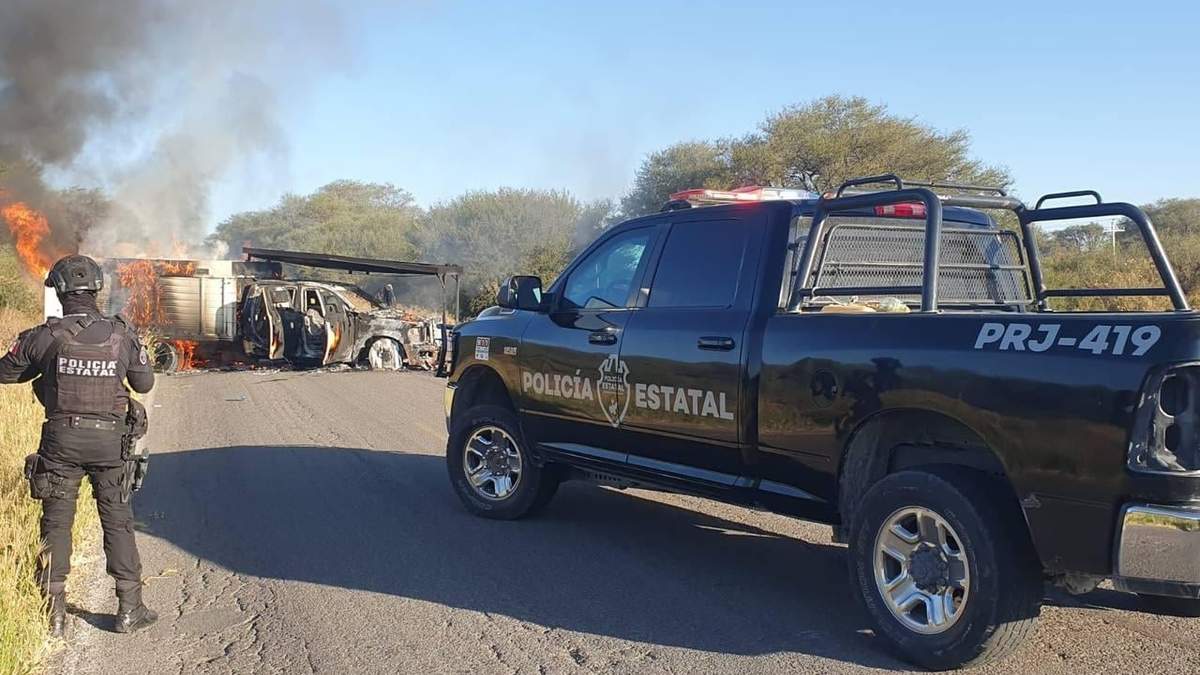 Narcobloqueo en Teocaltiche, Jalisco