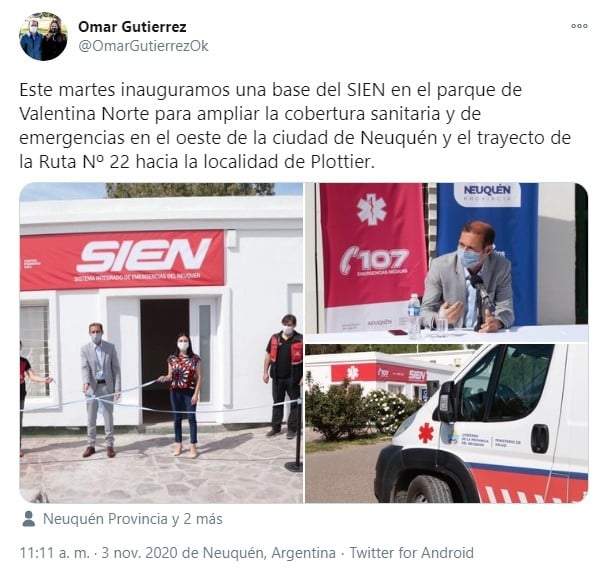 Tuit de la inauguración