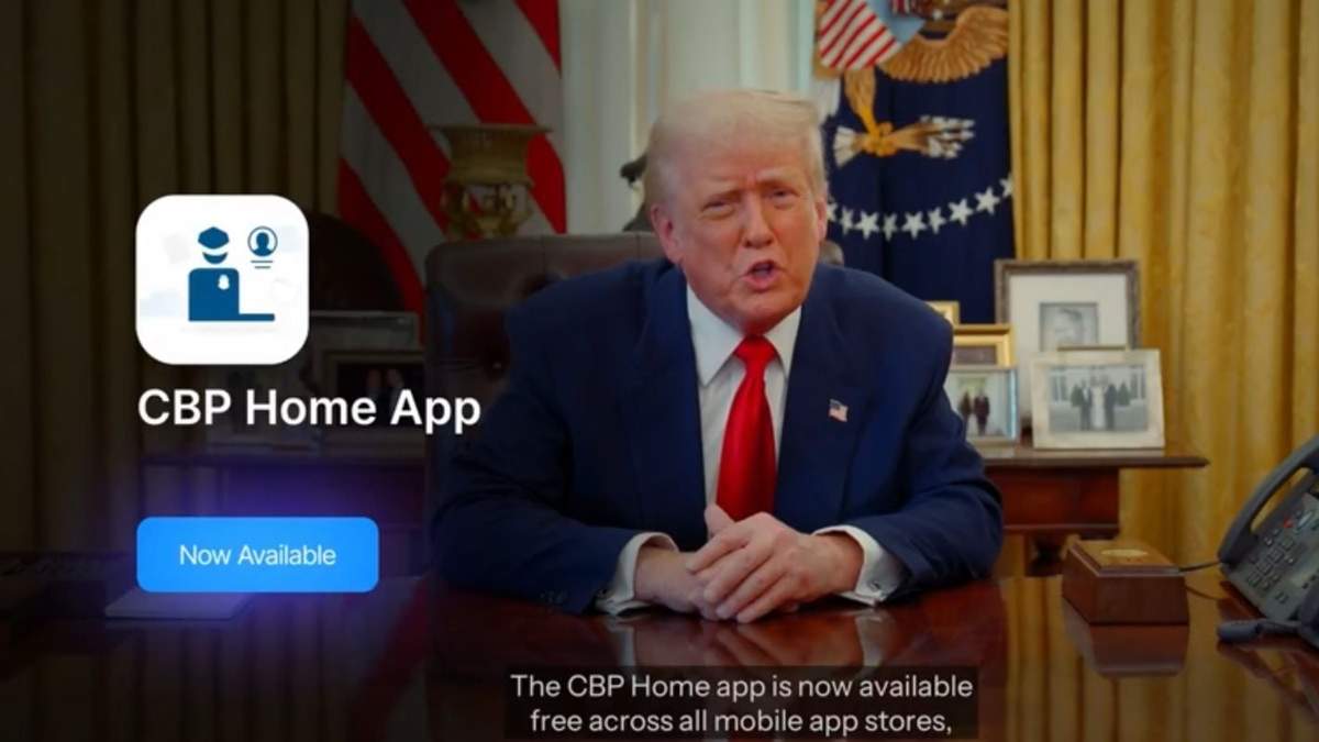 Donald Trump presentó el emblema de la app CBP Home
