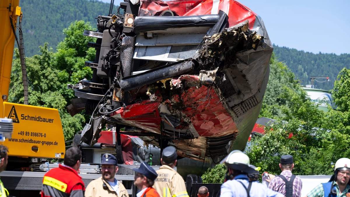 Uno de los vagones del tren accidentado en Alemania