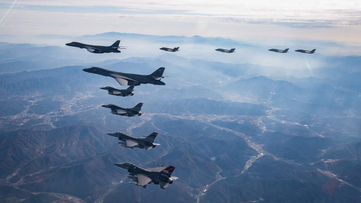 Maniobra aérea Corea del Sur. Fuente: (Twitter)