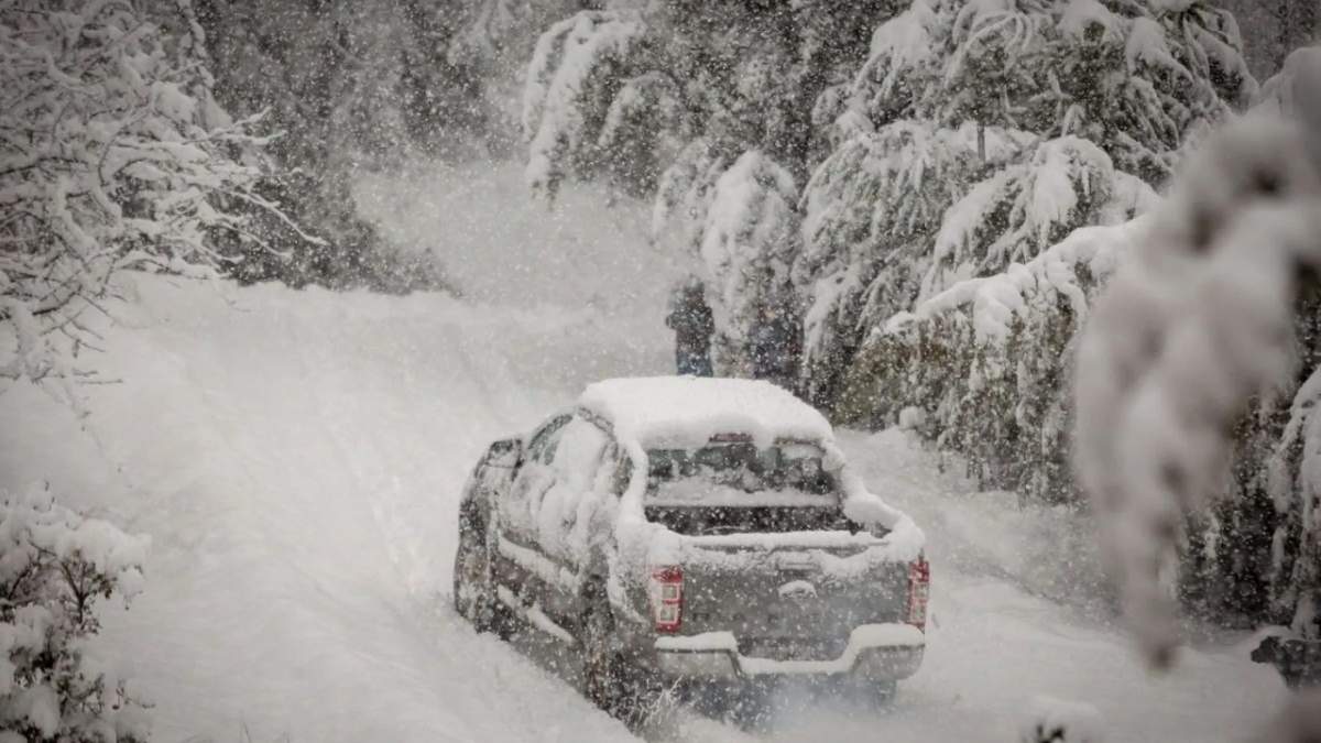 Una ola polar tiene bajo la nieve a Santa Cruz. Fuente: (X)