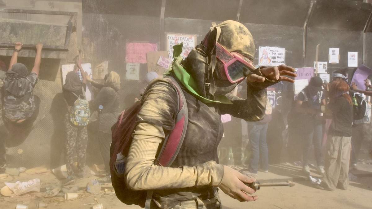 El "bloque negro" en la movilización por el 8M