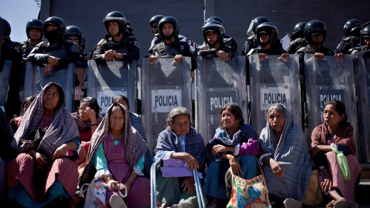 Protesta de habitantes de la Montaña de Guerrero