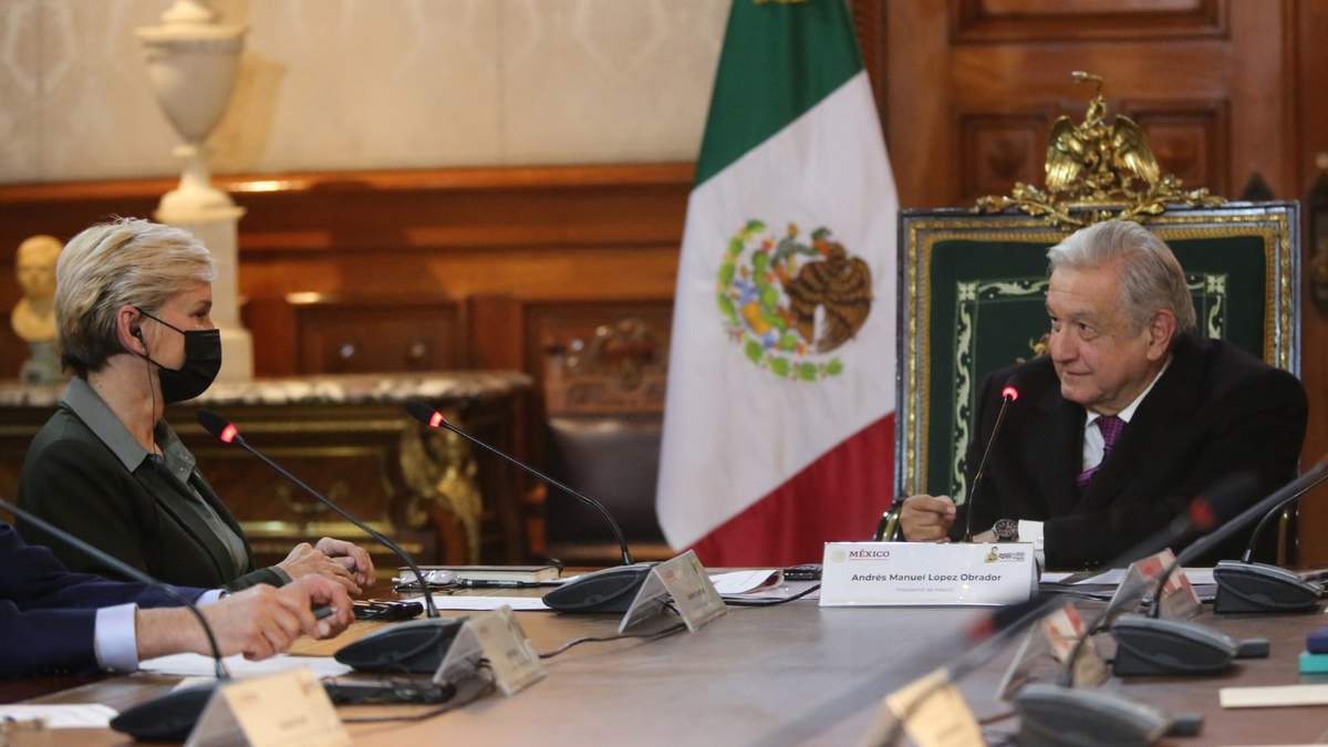 AMLO con la secretaria de Energía de EU, Jennifer Granholm