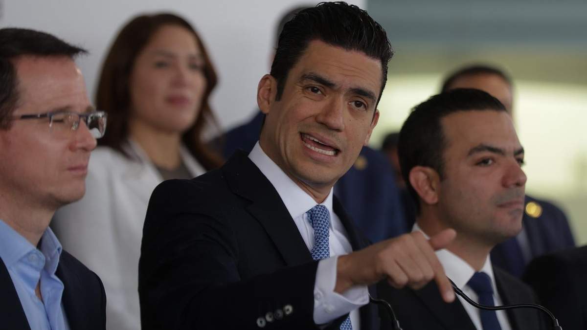 Jorge Romero, dirigente nacional del PAN, en conferencia de prensa, el miércoles 18 de marzo de 2026