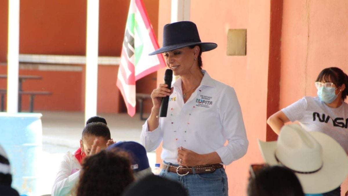 Lupita Jones, ex Miss Universo y candidata al gobierno de Baja California por la coalición PRI-PAN-PRD