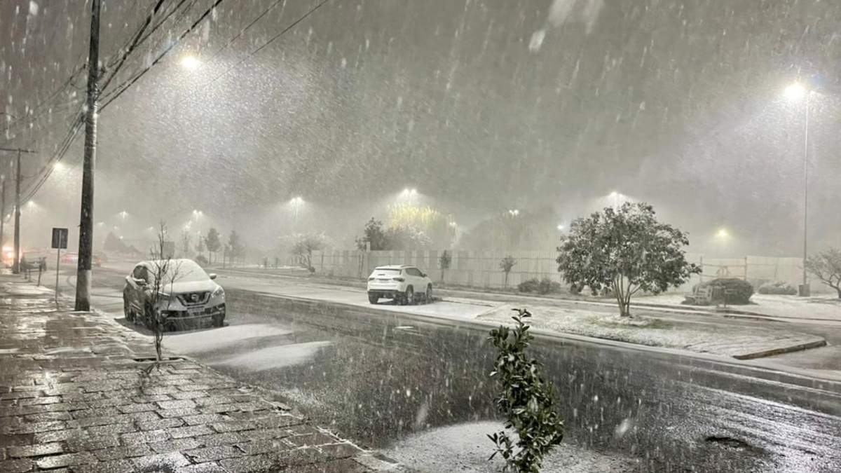 Clima inestable con nevadas  y ráfagas. Fuente: (Facebook)