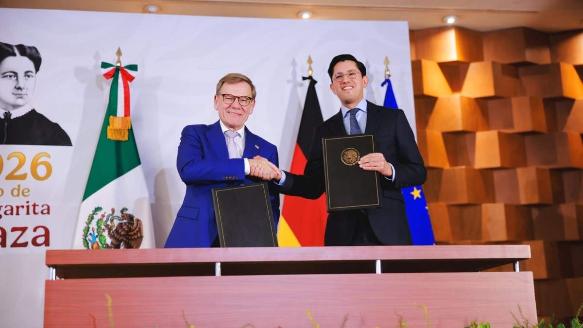El canciller Roberto Velasco con el ministro de Relaciones Exteriores alemán, Johann Wadephul