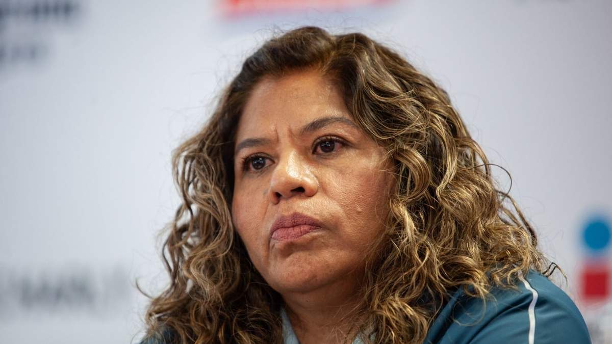 María José Alcalá en la conferencia de prensa