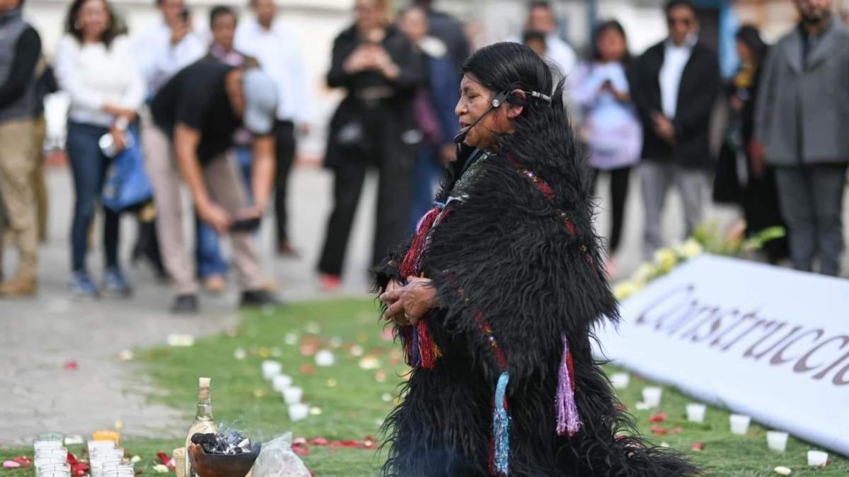 Ritual tsotsil en la presentación de la estrategia de “Construcción de Paz en Chiapas”