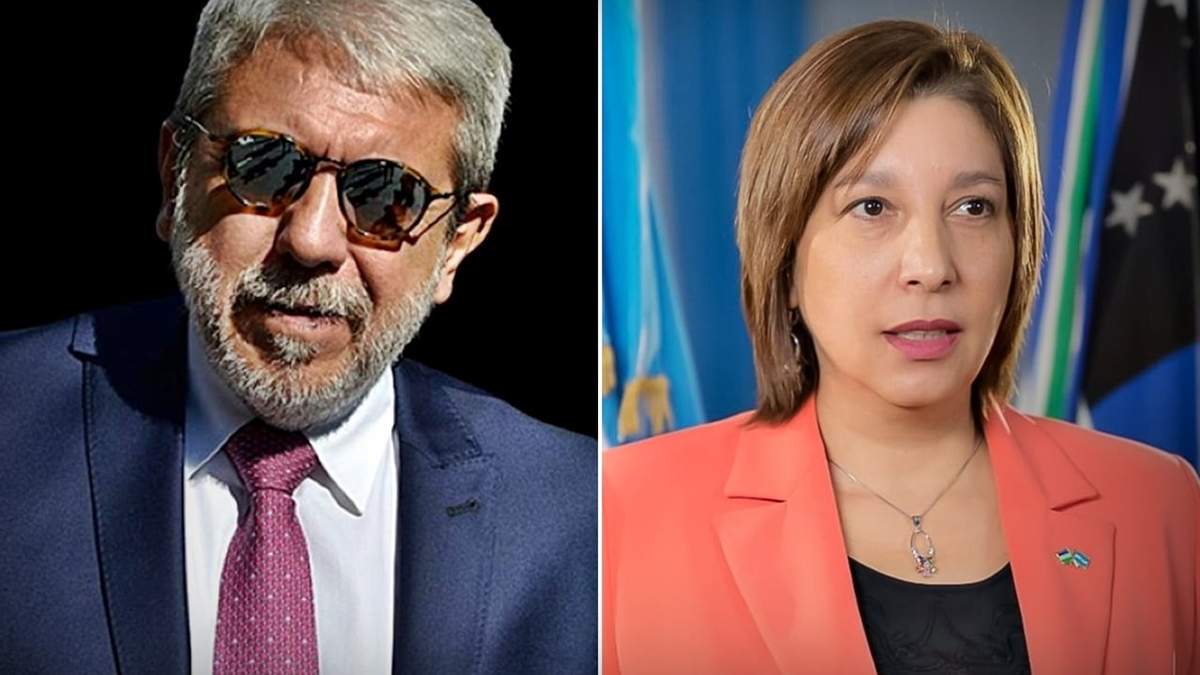 Aníbal Fernández y Arabela Carreras. Fuente: (Minuto Neuquén)