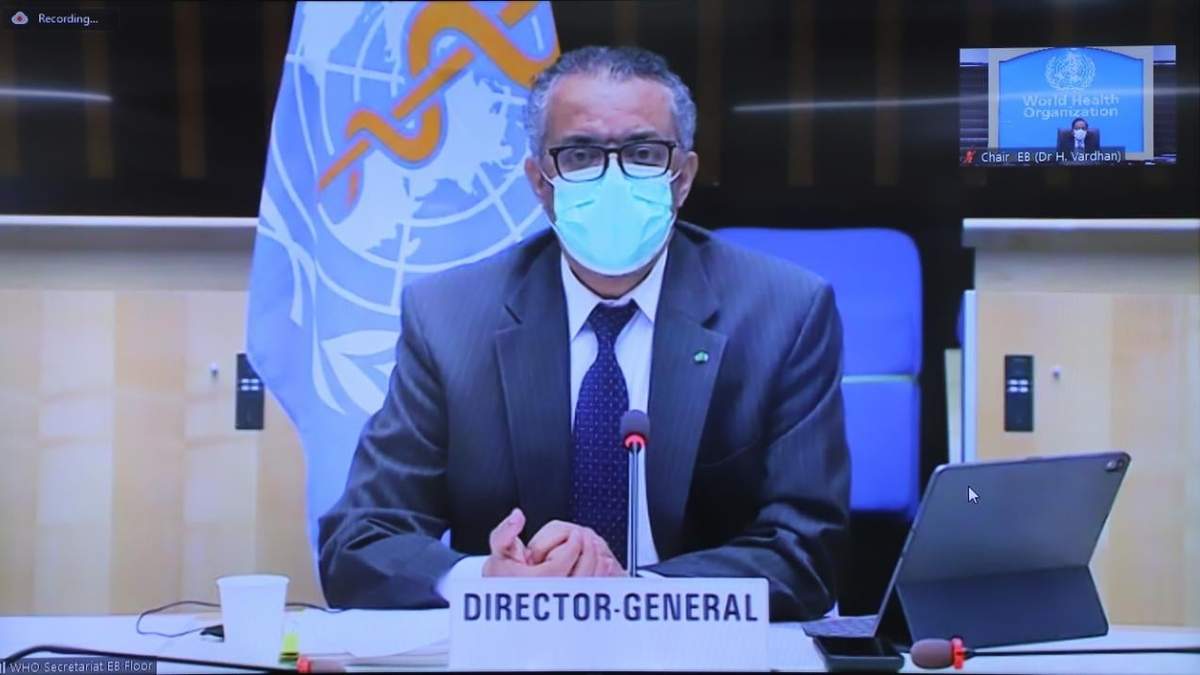 El director de la OMS ).- Tedros Adhanom Ghebreyesus. Foto: @drharshvardhan