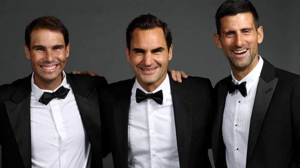 Rafael Nadal, Roger Federer y Novak Djokovic Fuente: (X)