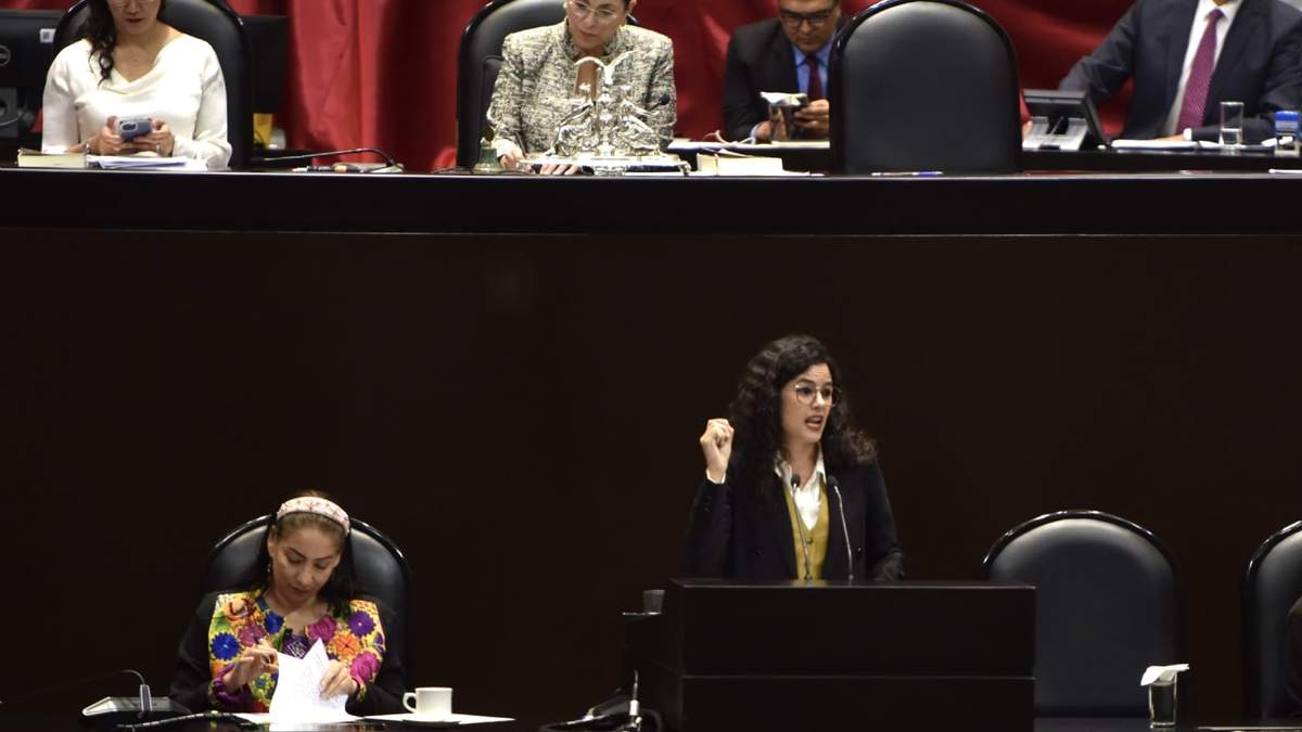 Luisa María Alcalde en la comparecencia